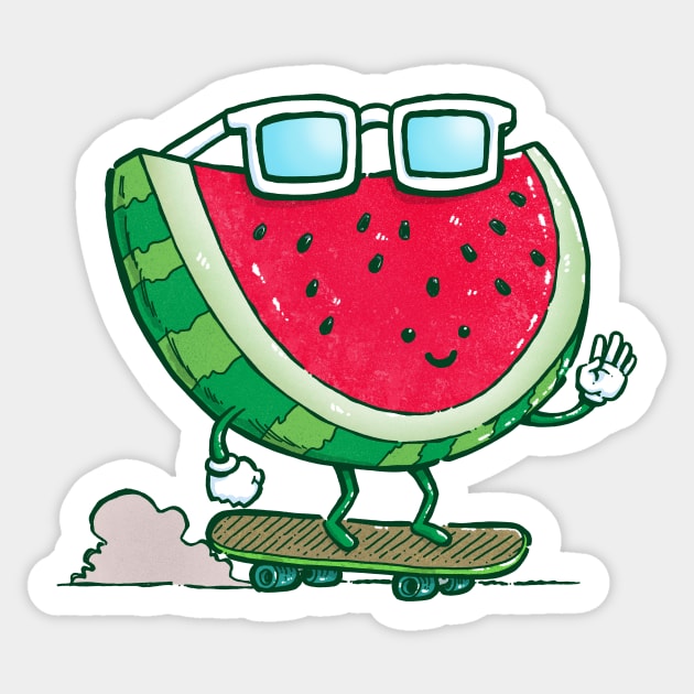 Sunglasses Skater Watermelon Sticker by nickv47